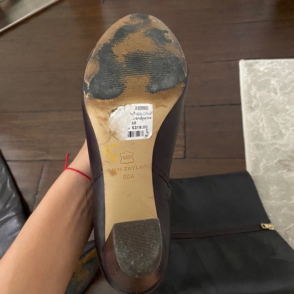 Wide Calf Ann Taylor Black Heeled Boots - Picture 5 of 5